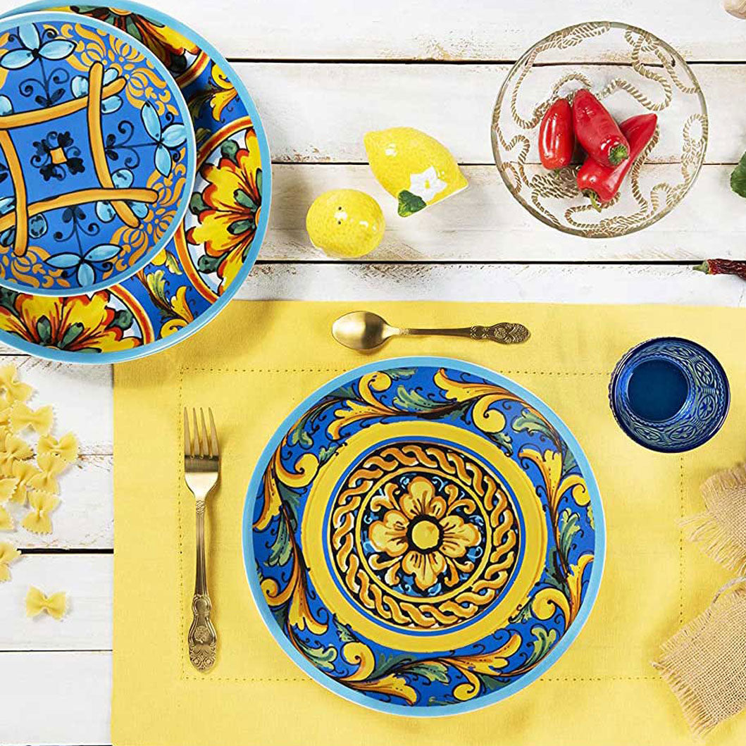 Servizio Piatti Excelsa Emily 18 Pezzi + Tazze Caffè | Porcellana Bianco/Nero | Design Moderno - Foto 2