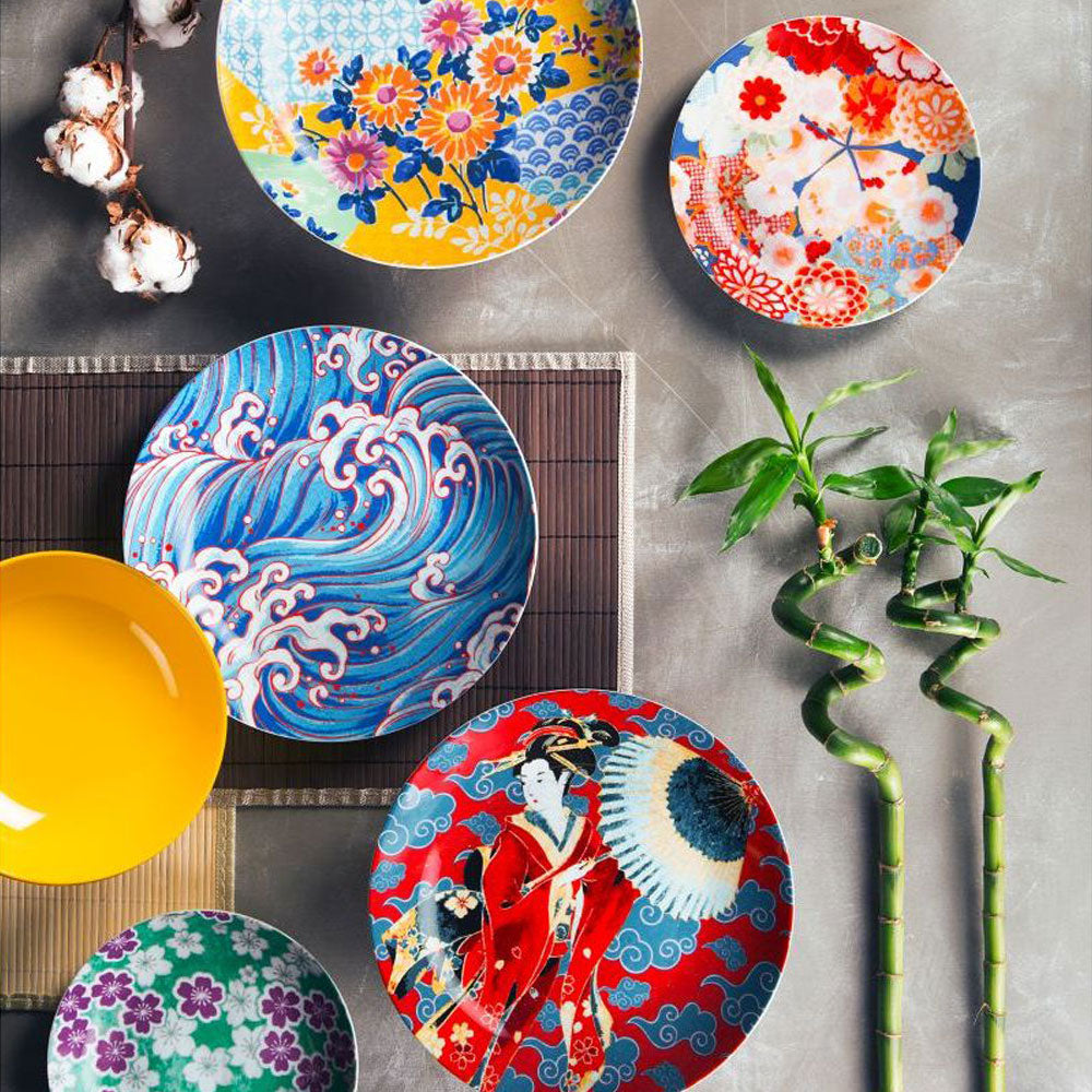Piazza Piatti Set Di Stoviglie In Ceramica Set Da Cucina Giapponese Uso Smalto S