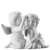 Coppia Angeli con Fiori Rosenthal in porcellana bianca 11,3x14,3 cm