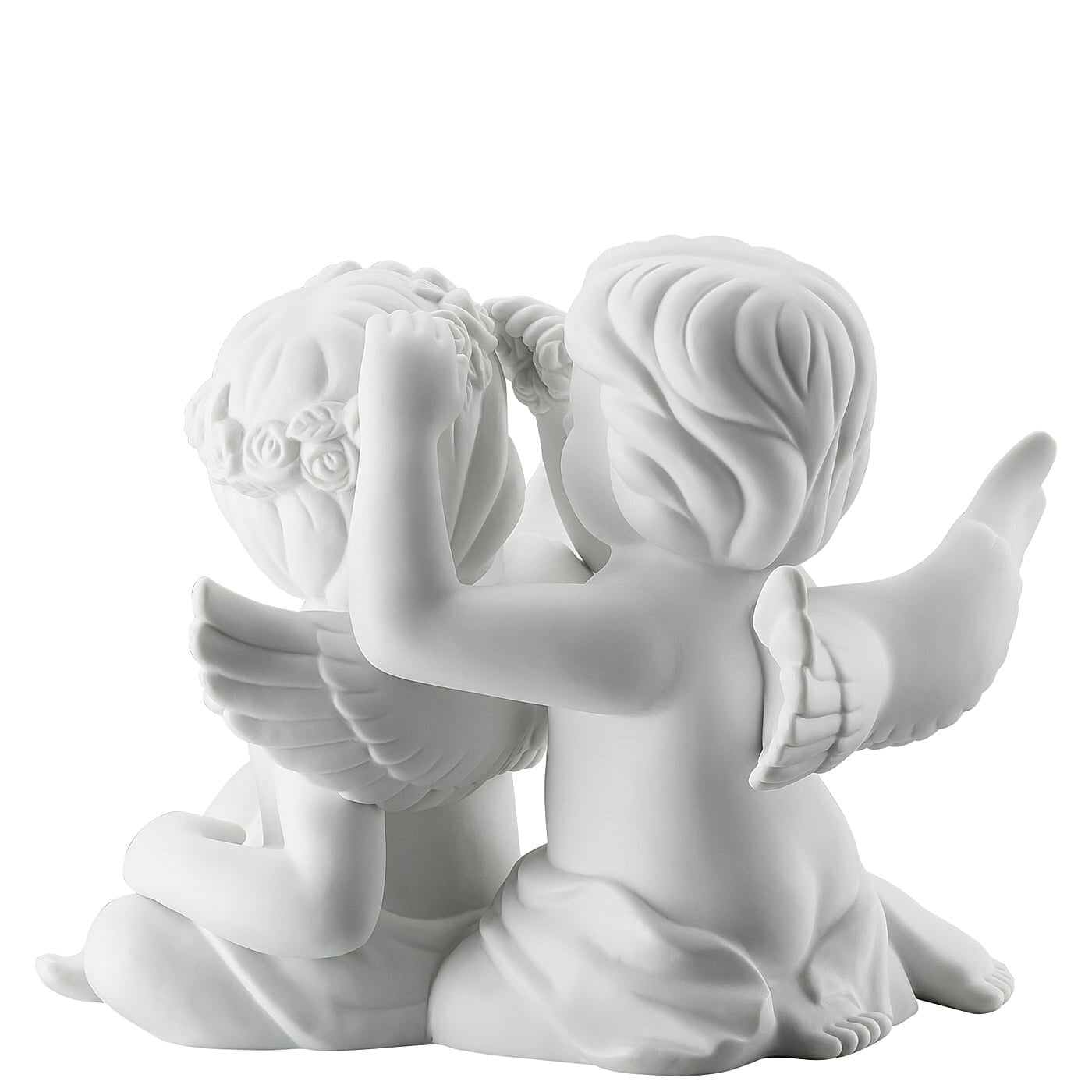 ROSENTHAL - Statuina Figurina Coppia Angeli con Fiori 12,5cm Porcellana