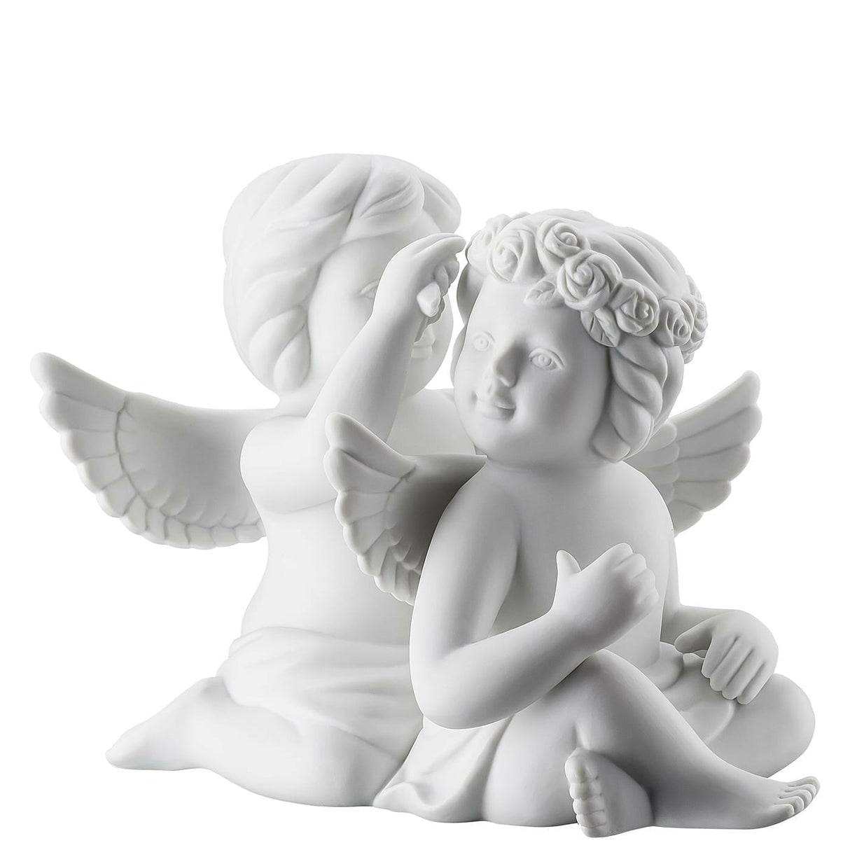 ROSENTHAL - Statuina Figurina Coppia Angeli con Fiori 12,5cm Porcellana