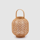 EDG Enzo De Gasperi Rounded Wooden Lantern with Handle 32x27cm Natural