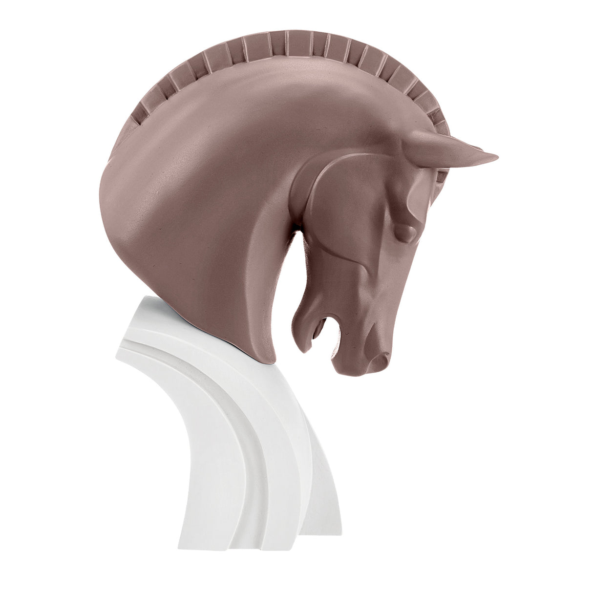 BONGELLI PREZIOSI Figure Horse Head Statue 30cm Marmorino Tortora
