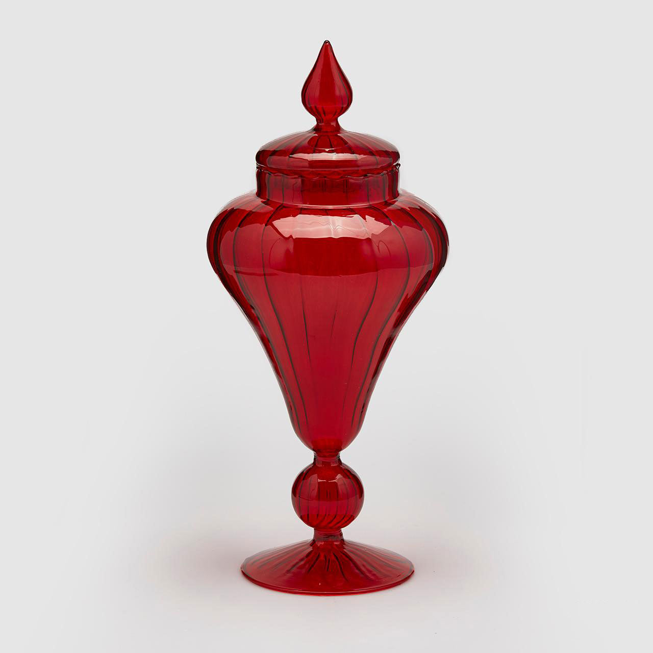 EDG - Contenitore Potiche Vaso Porta Caramelle 36cm Vetro Rosso 106330.40