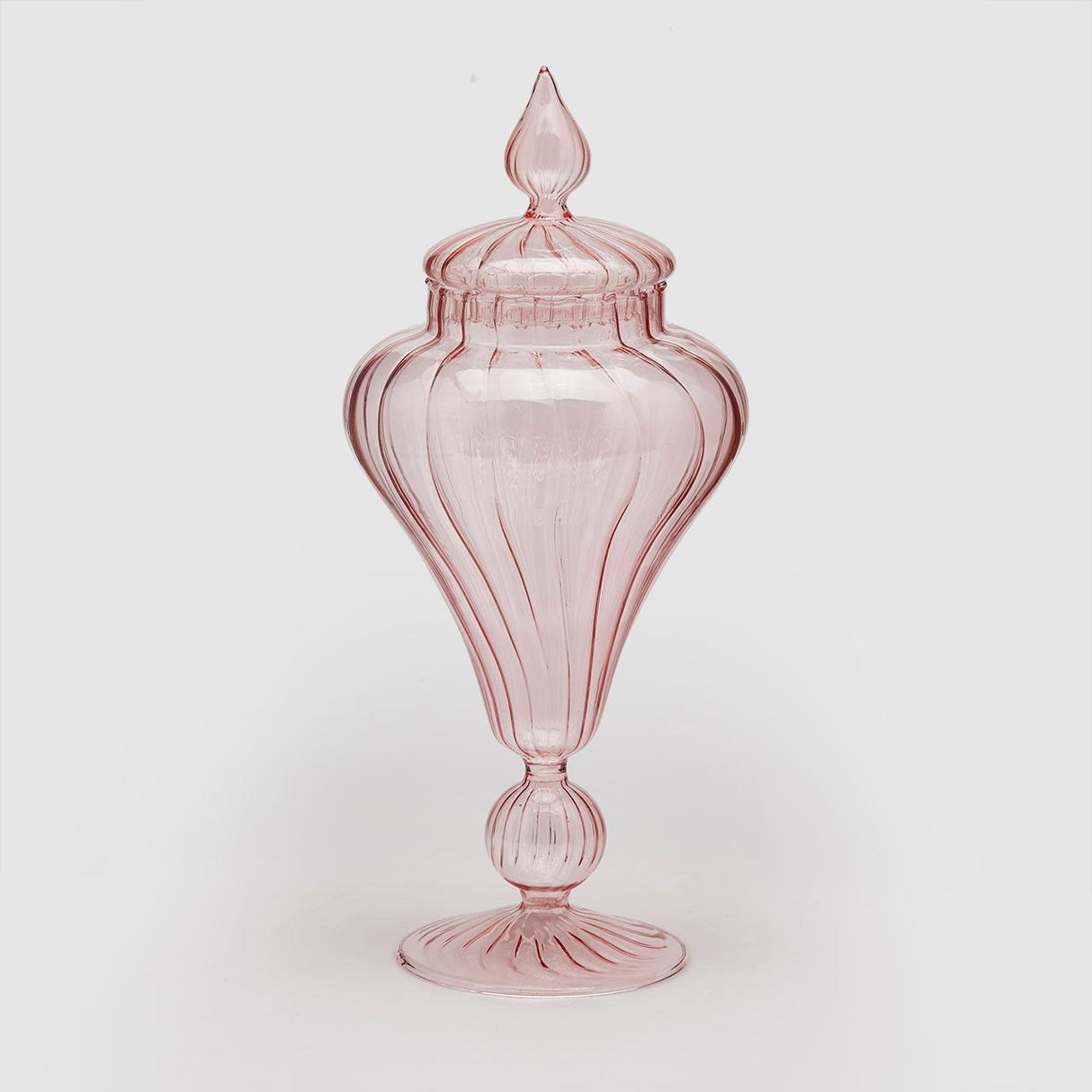 EDG Enzo De Gasperi Contenitore Potiche Vaso Porta Caramelle 36cm Vetro Rosa