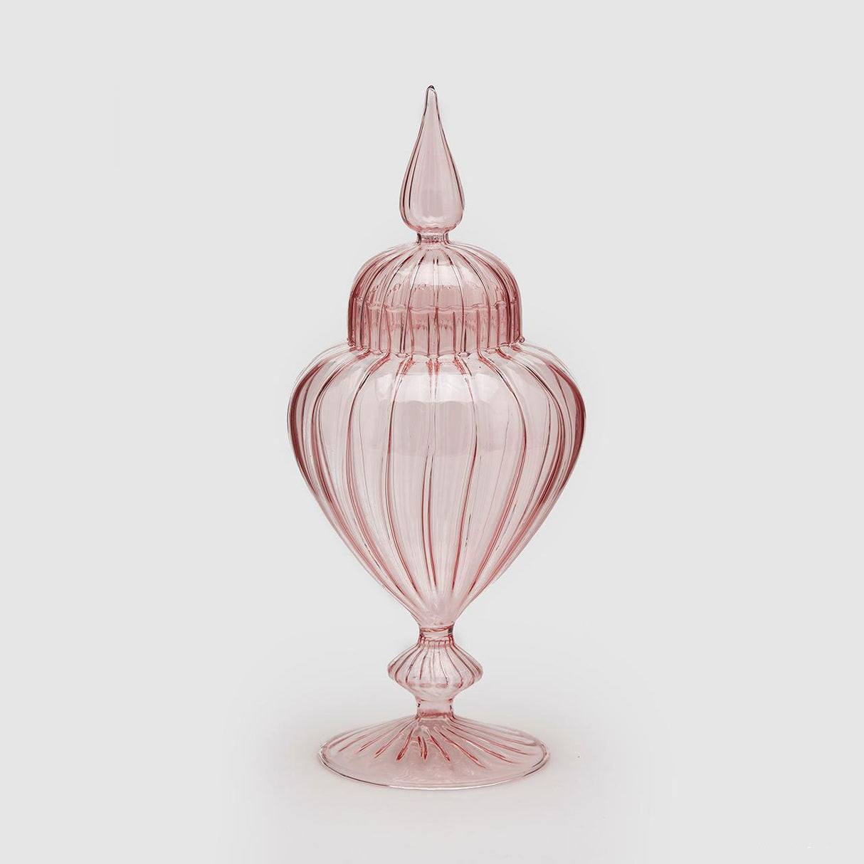 EDG Enzo De Gasperi Contenitore Potiche Vaso Porta Caramelle 36cm Vetro Rosa