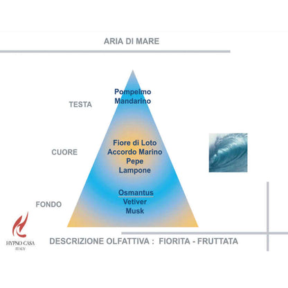 HYPNO CASA - Profumatore Diffusore con Bastoncini Aria di Mare Eco 100ml
