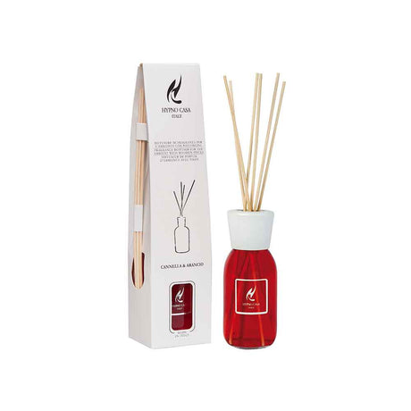 HYPNO CASA - Profumatore Diffusore con Bastoncini Cannella e Arancio Eco 100ml