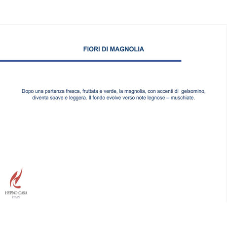 HYPNO CASA - Profumatore Diffusore con Bastoncini Fiori di Magnolia Eco 250ml