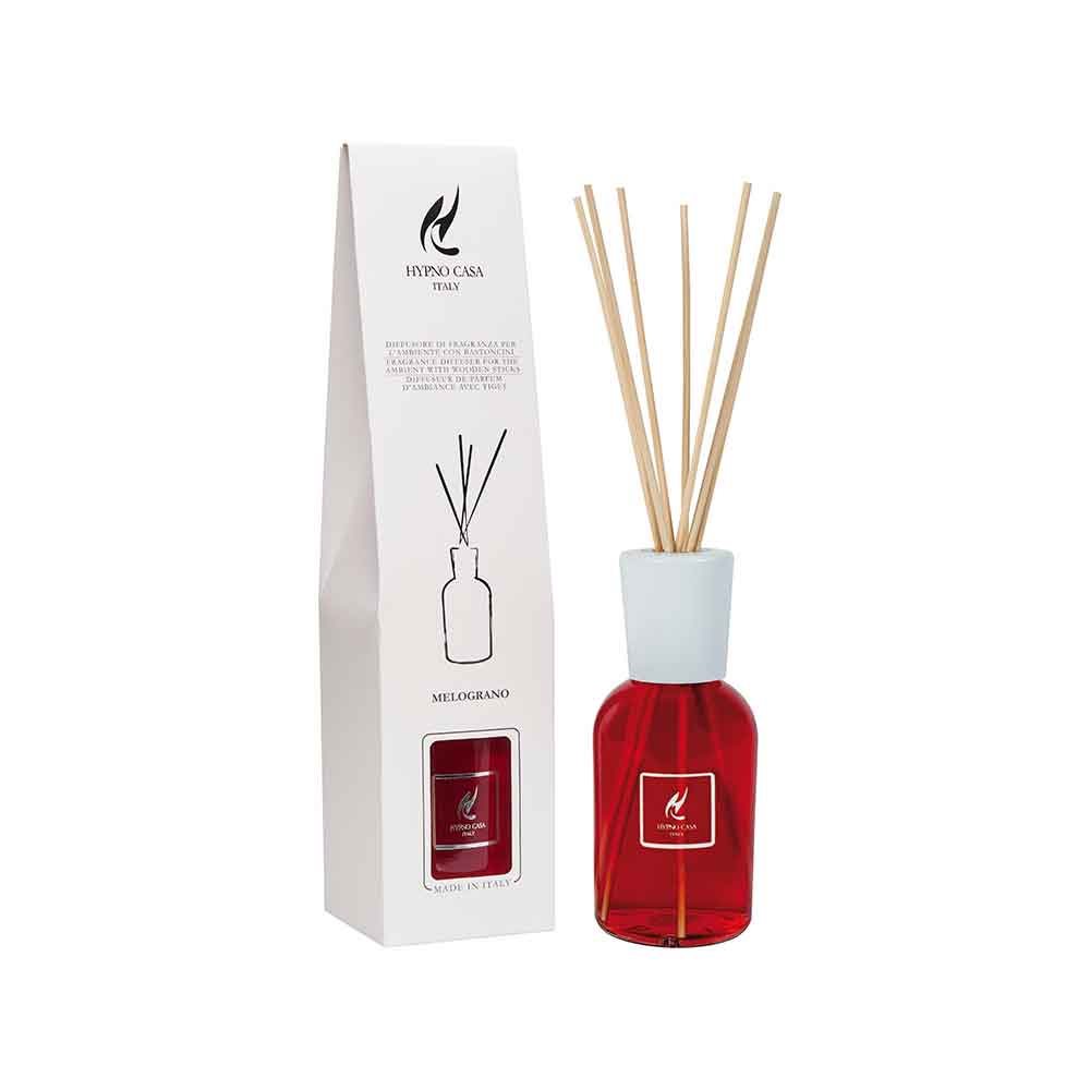 HYPNO CASA - Profumatore Diffusore con Bastoncini Melograno Eco 250ml