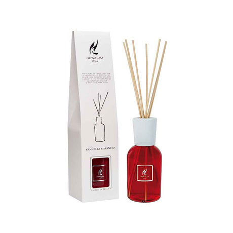 HYPNO CASA - Profumatore Diffusore con Bastoncini Cannella e Arancio Eco 250ml