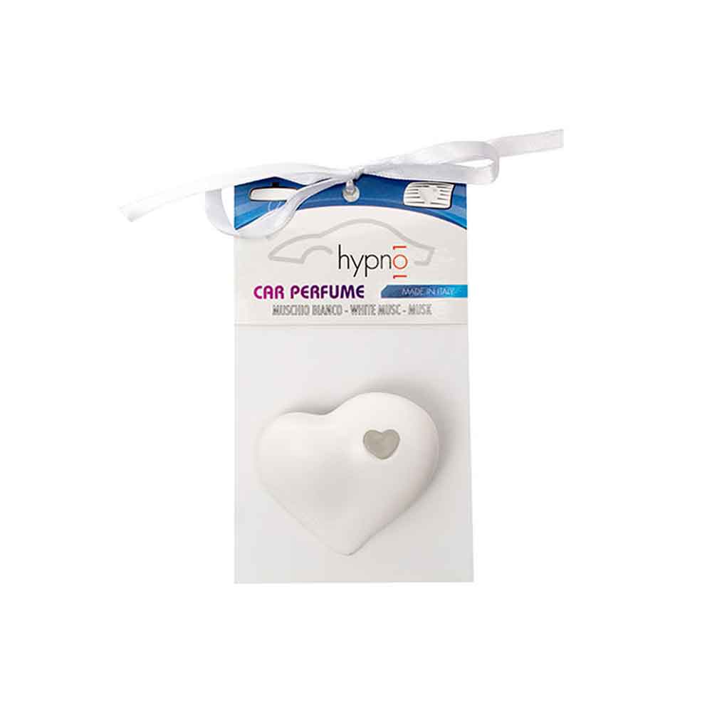 HYPNO CASA - Profumatore Deodorante per Auto Cuore Bianco Muschio Bianco