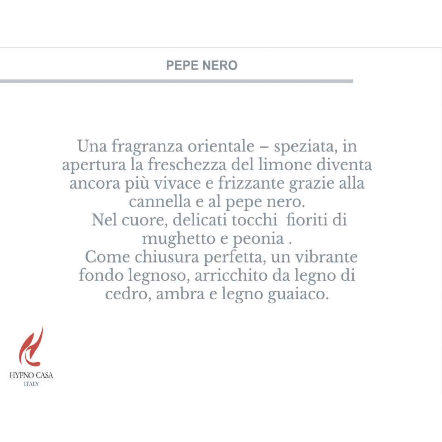 HYPNO CASA Candela Profumata Pepe Nero in Vasetto Vetro 140gr Made in Italy