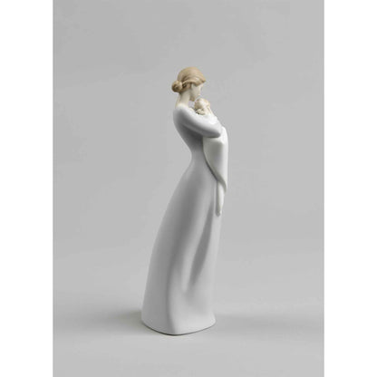 LLADRO' Figura Statuina Statua Abbraccio Materno 31cm Porcellana 01018218