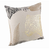 BIZZOTTO Cuscino Giungla Leopard Bianco Oro 45cm Lino 0462983