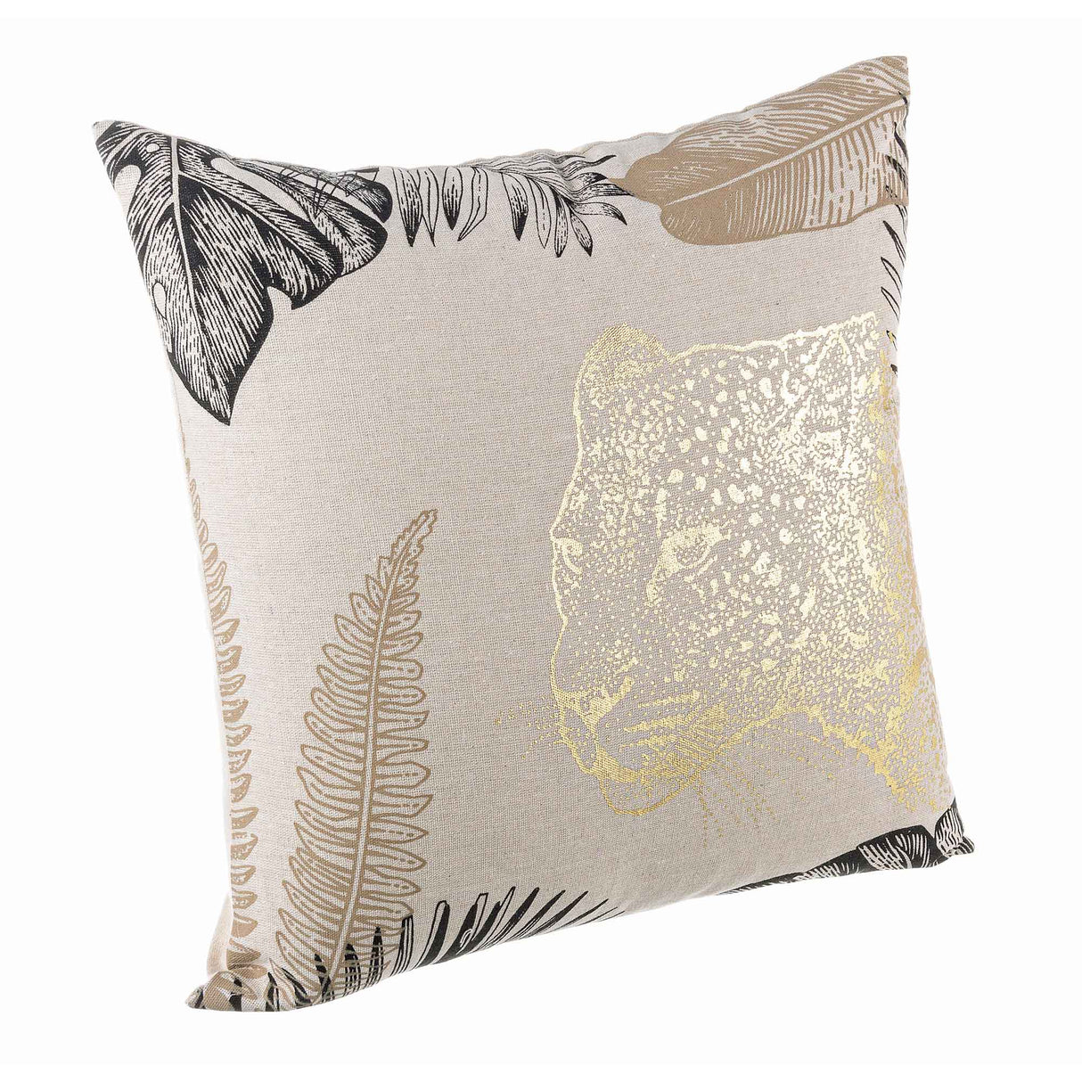 BIZZOTTO Cuscino Giungla Leopard Bianco Oro 45cm Lino 0462983