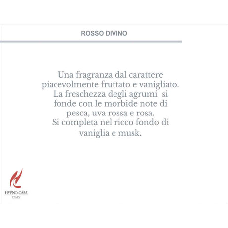 HYPNO CASA - Profumatore Diffusore con Bastoncini Rosso Divino Eco 100ml
