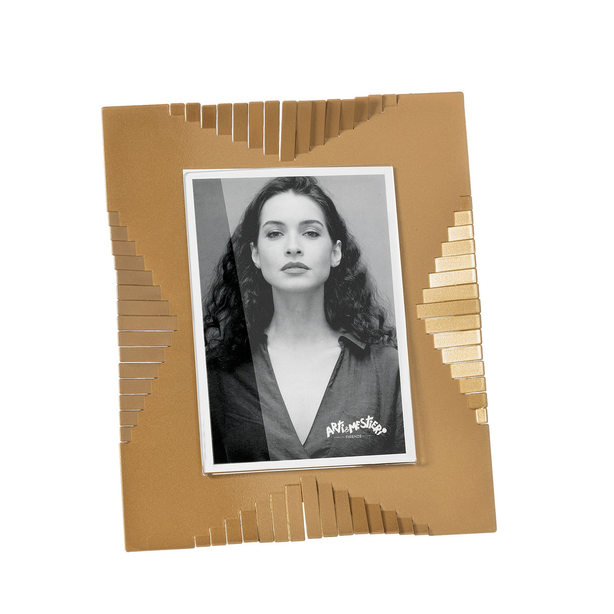 ARTI & MESTIERI Portafoto di Design Riviera Piccolo Oro Laccato 22,7x17,5cm