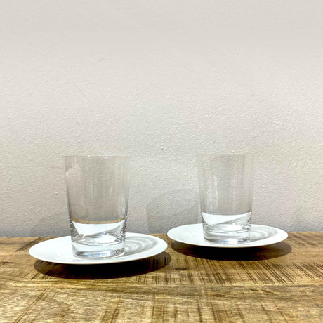 ROSENTHAL diVino Set 2 Pezzi Bicchiere Latte c/Piattino Cristallo Porcellana