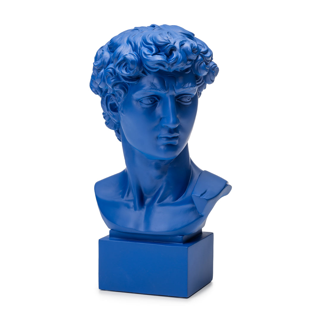 PALAIS ROYAL Busto Blu David di Michelangelo Decorazione 35cm Resina