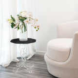 iPLEX Arabesque Design Coffee Table 50x60cm Transparent Black Top Made in Italy