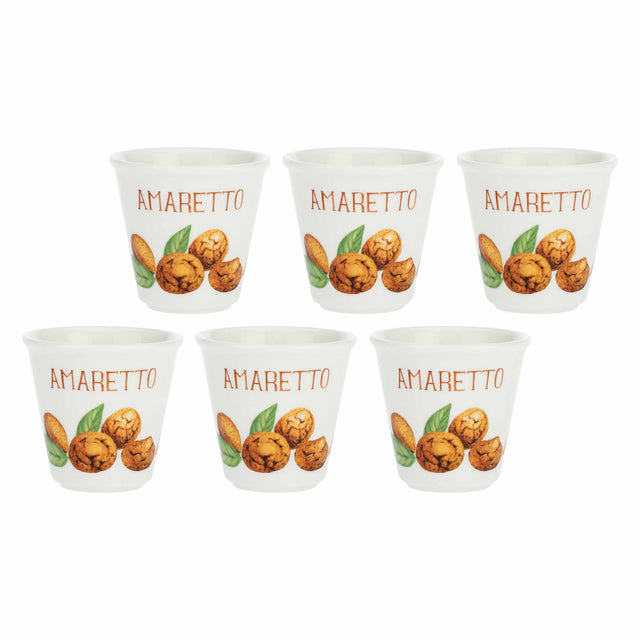 LA PORCELLANA BIANCA Liquorelli Bicchierino Liquore Amaretto 75ml Bianco Porcellana