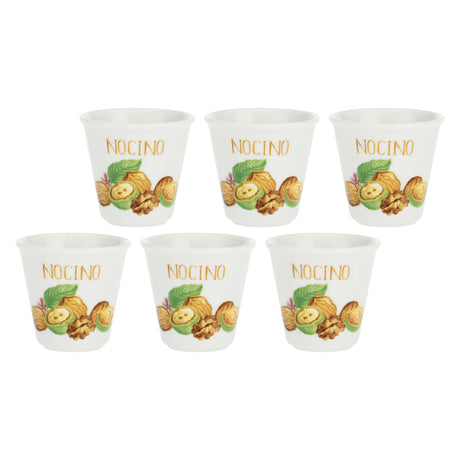 LA PORCELLANA BIANCA - Liquorelli Set 6 Bicchierino Liquorino Nocino 75cc