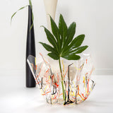 iPLEX Vaso Drappeggi in PMMA 45x29cm Multicolore Trasparente Made in Italy