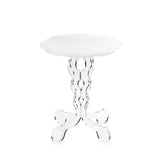 iPLEX Arabesco Tavolino da Caffè in PMMA 36x43cm Trasparente Piano Bianco Made in Italy