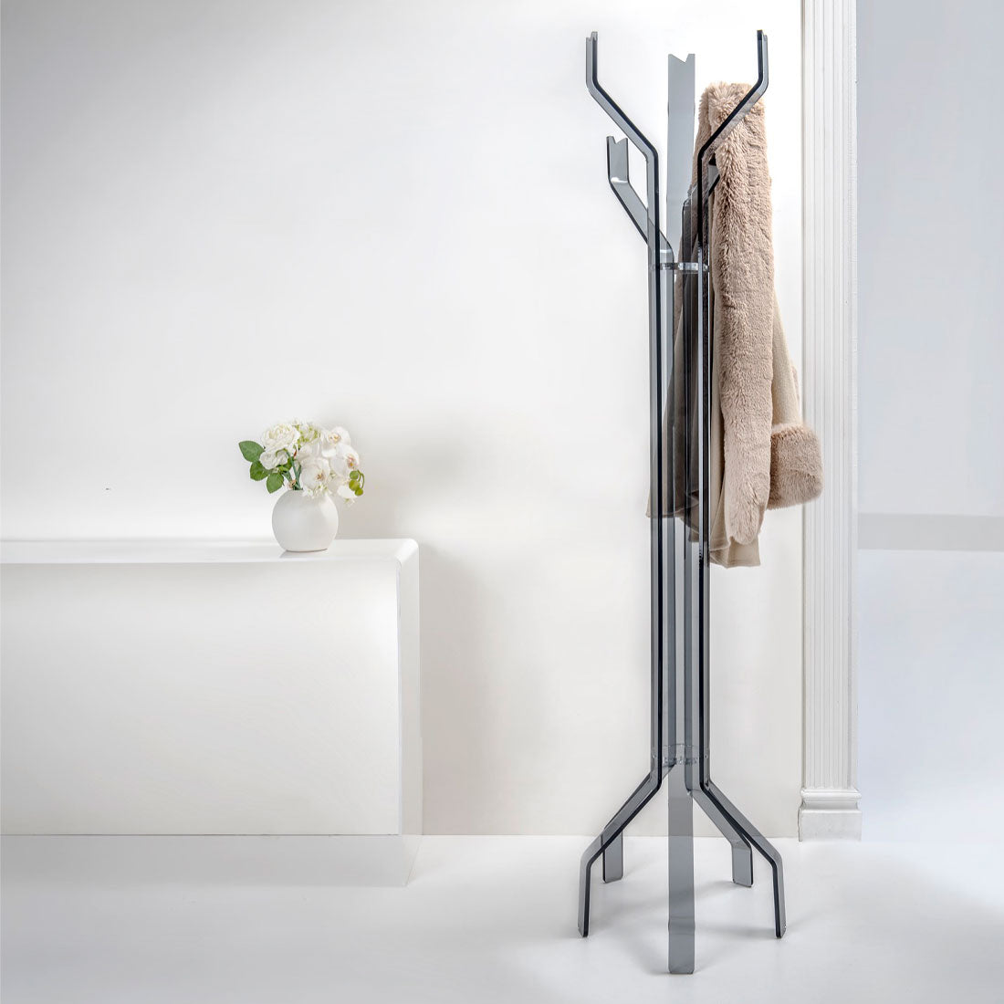 iPLEX Pentadress Appendiabiti in Plexiglass Fumè Grigio 180cm Made in Italy