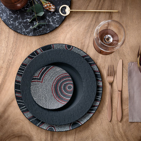 VILLEROY & BOCH Manufacture Rock Piatto Piano Nero 27cm Porcellana