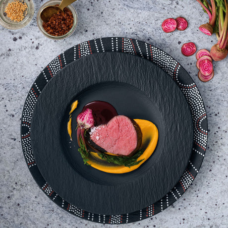 VILLEROY & BOCH Manufacture Rock Piatto Piano Nero 27cm Porcellana