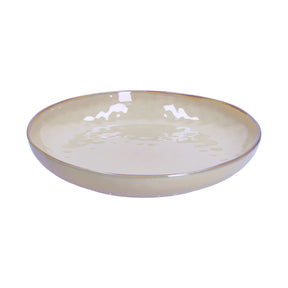 Piatto Gourmet Concerto Rose & Tulipani in stoneware con bordo dorato 30 cm