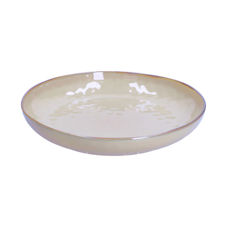 Piatto Gourmet Concerto Rose & Tulipani in stoneware con bordo dorato 30 cm
