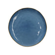 Piatto piano Concerto Rose & Tulipani in stoneware blu con bordo oro 27 cm