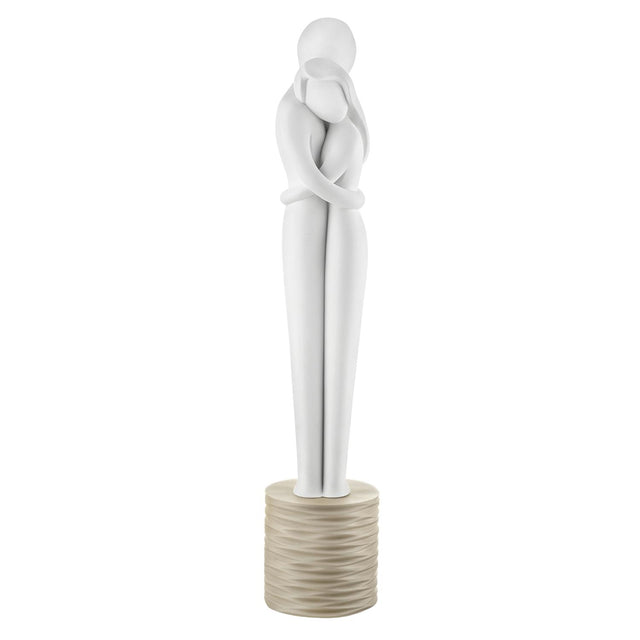 Scultura coppia stilizzata Bongelli Preziosi in resina color nocciola 20 cm