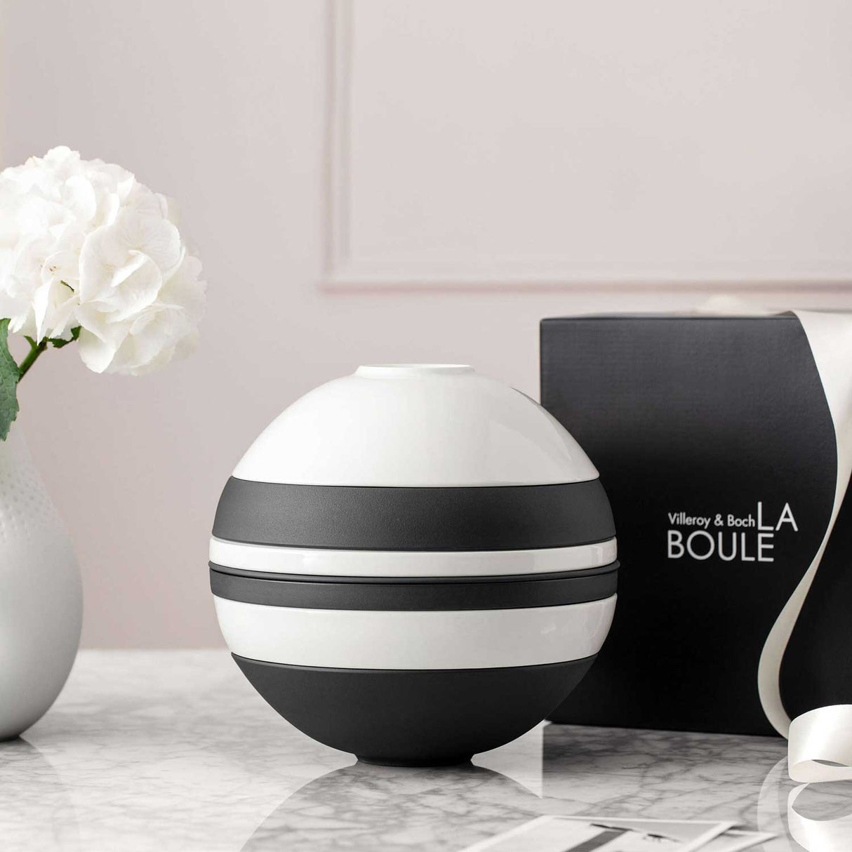 VILLEROY & BOCH Iconic La Boule Servizio Tavola Piatti Porcellana Bianco Nero