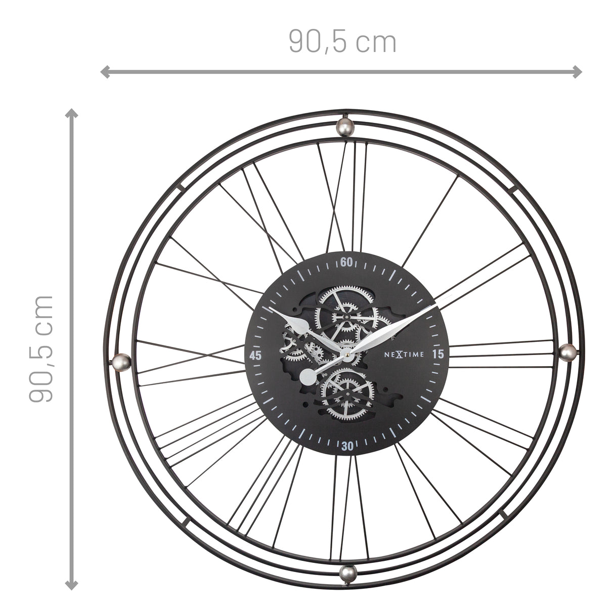 NEXTIME - Roman Gear Orologio da Parete XXL 90,5cm 3260ZI