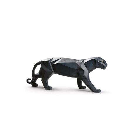 Lladró Scultura Pantera Nero Opaco 19x50cm Porcellana