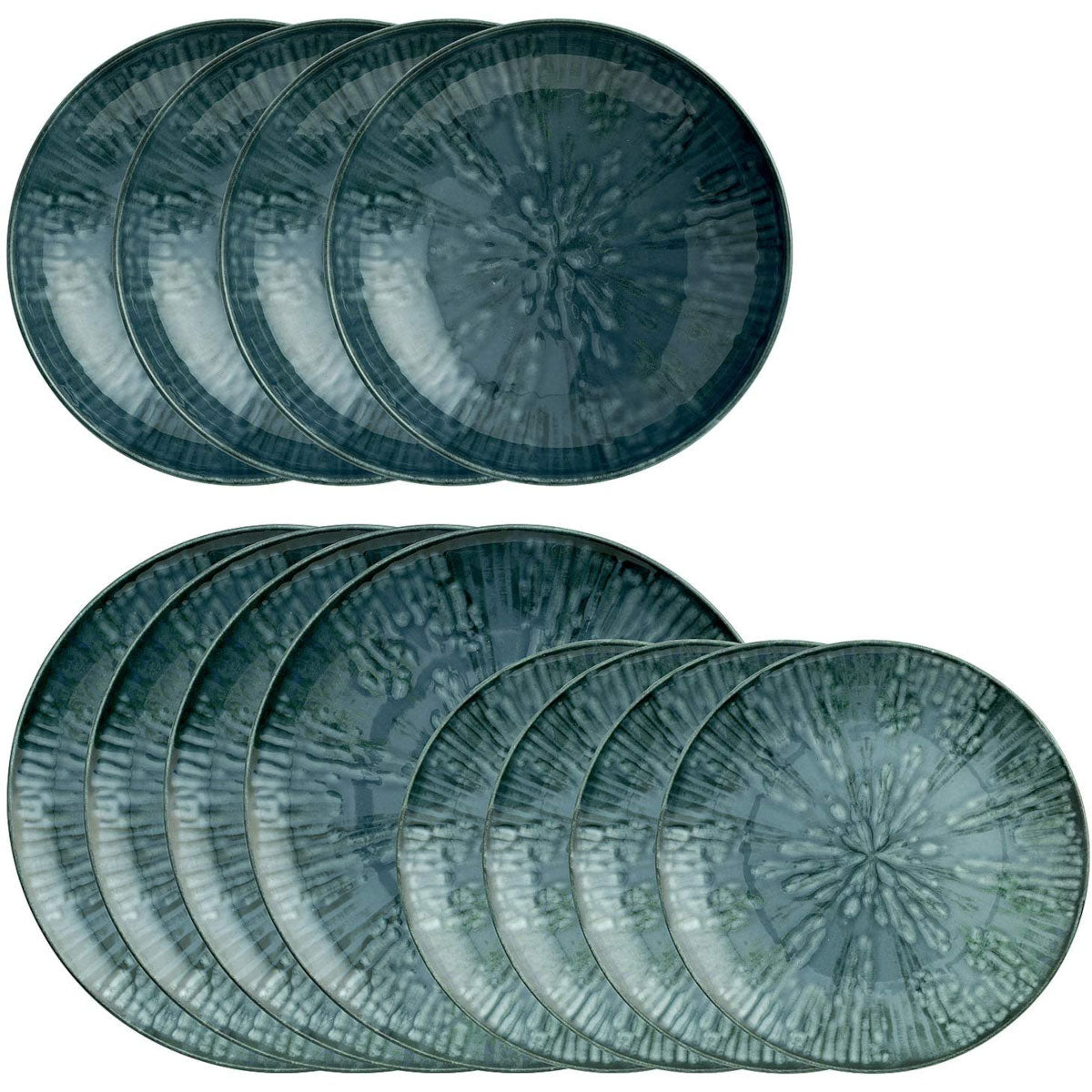 ARTHUR KRUPP Set 12 Piece Dinner Service Fusion Blue Porcelain