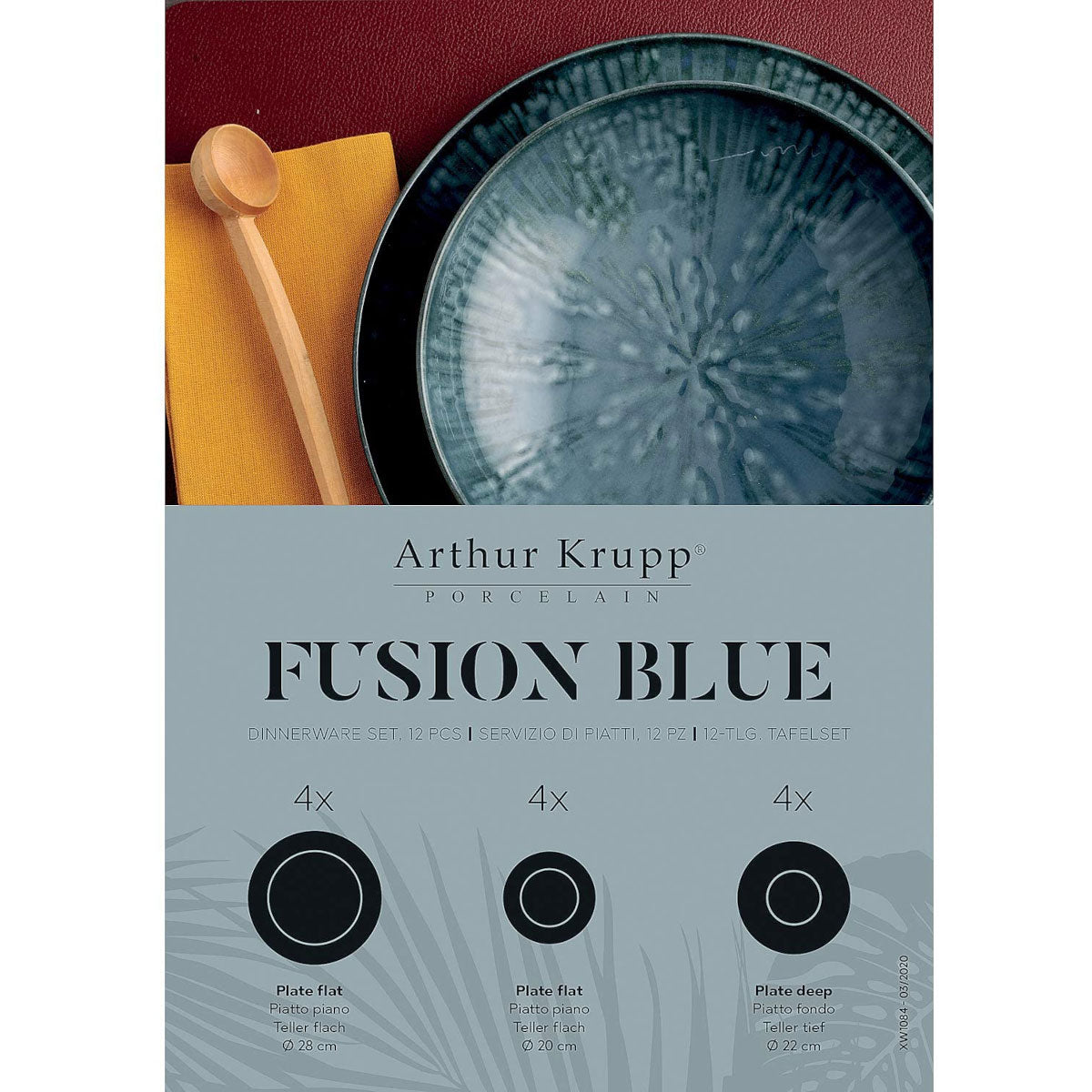 ARTHUR KRUPP - Set 12 Pezzi Servizio Piatti Tavola Fusion Blue 67351BA2