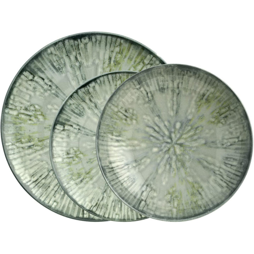 ARTHUR KRUPP Set 12 Pezzi Servizio Piatti Tavola Fusion Grey Porcellana