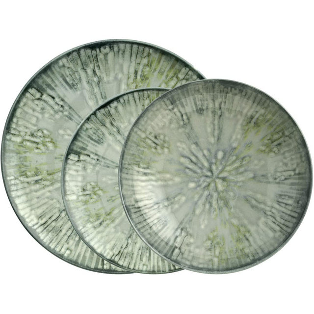 ARTHUR KRUPP Set 12 Pezzi Servizio Piatti Tavola Fusion Grey Porcellana