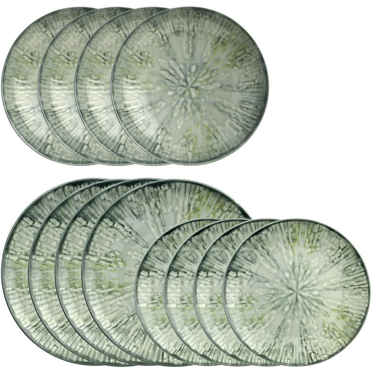 ARTHUR KRUPP Set 12 Pezzi Servizio Piatti Tavola Fusion Grey Porcellana