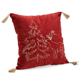 BIZZOTTO Cuscino Natalizio Herbert Bordeaux con Frange 45x45cm
