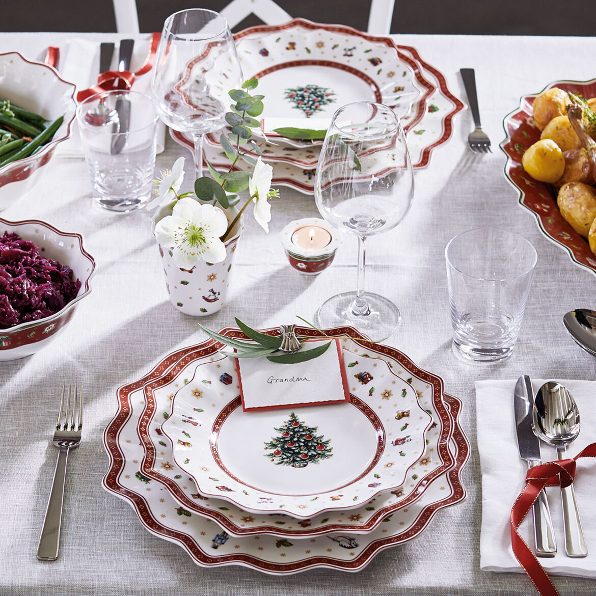 VILLEROY & BOCH Toy's Delight Piatto Torta Segnaposto 35cm Porcellana Tavola di Natale