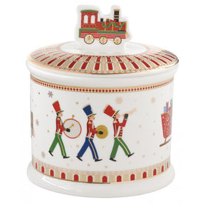 Biscottiera Polar Express Easy Life in porcellana decorata 14x16,5 cm