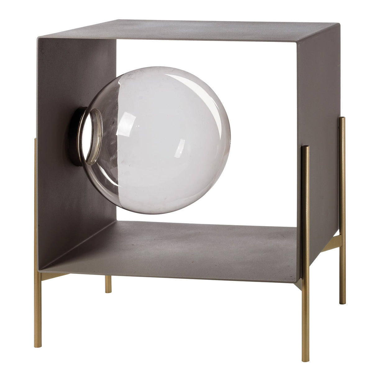 ARTI & MESTIERI Mobile da Soggiorno di Design Globe Piccolo Fango Base Oro Laccato