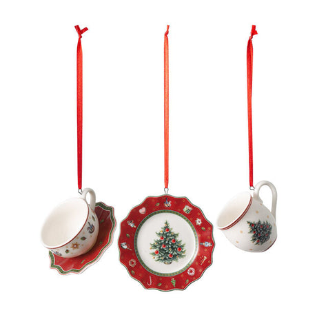 VILLEROY & BOCH Toy's Delight Decoration Set 3 Addobbi Pendagli Stoviglie Natale