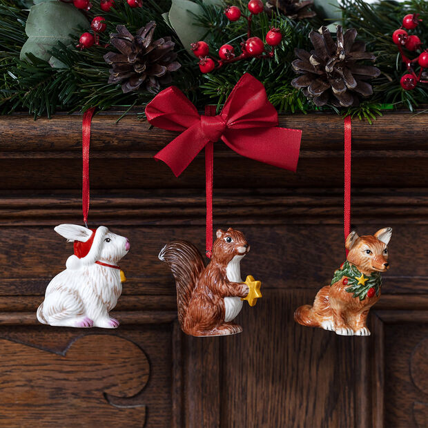 VILLEROY & BOCH - Nostalgic Ornaments set di addobbi animali del bosco - Natale